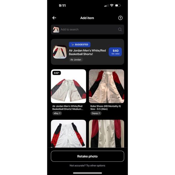 Air Jordan Basketball Shorts White/Red/Black Men's Size M - Picture 5 of 16